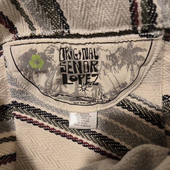 Senor Lopez Baja Cream Woven Stripe Tote Bag - Picture 4 of 4